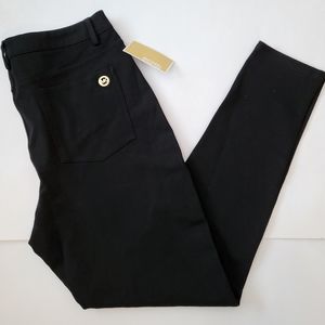 Michael Kors women's izzy skinny pants MK logo stretchy pants M L Black